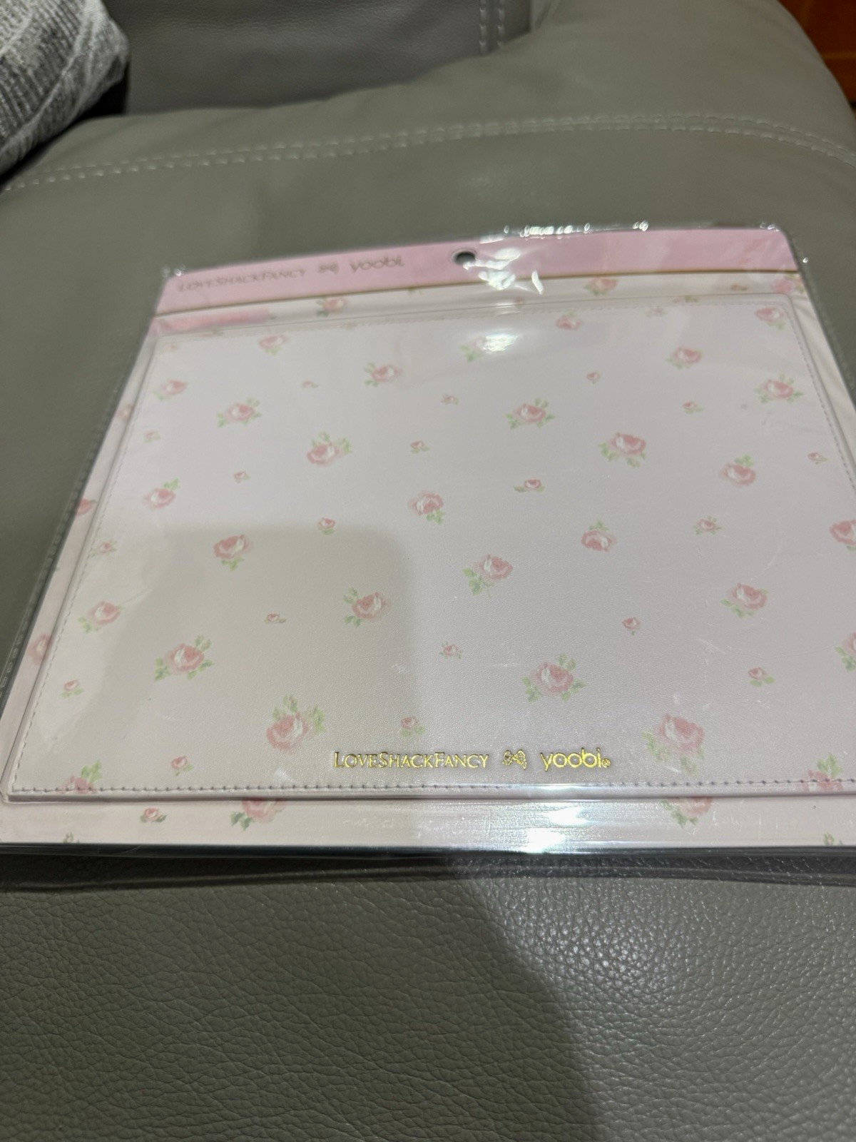 LoveShackFancy x Target Collab Yoobi Mousepad with rosette pattern