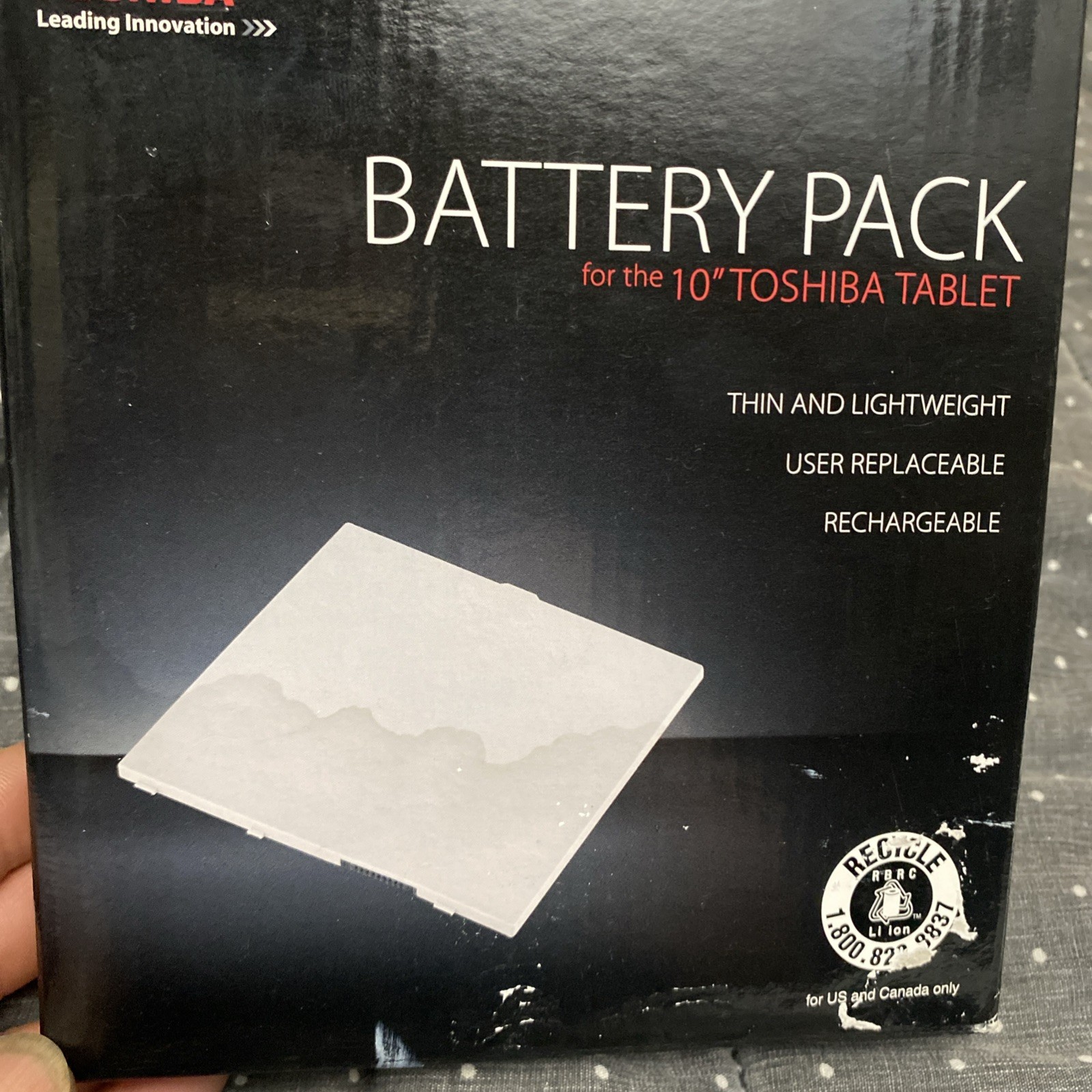 Open box NOS Toshiba Battery Pack For 10" Tablet Rechargeable PA3894U-1BRS