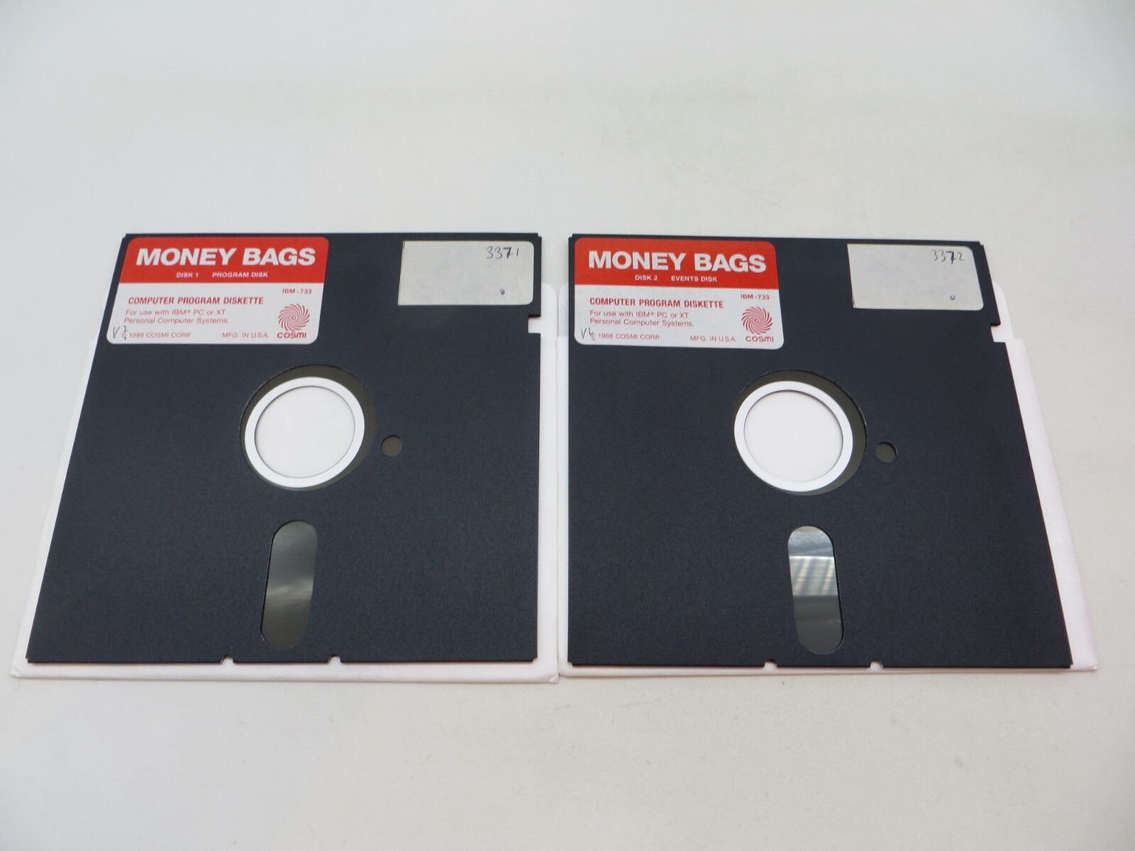 5.25" Floppy Disk MONEY BAGS IBM PC or XT 1988 Cosmi Corp. Computer Software vtg