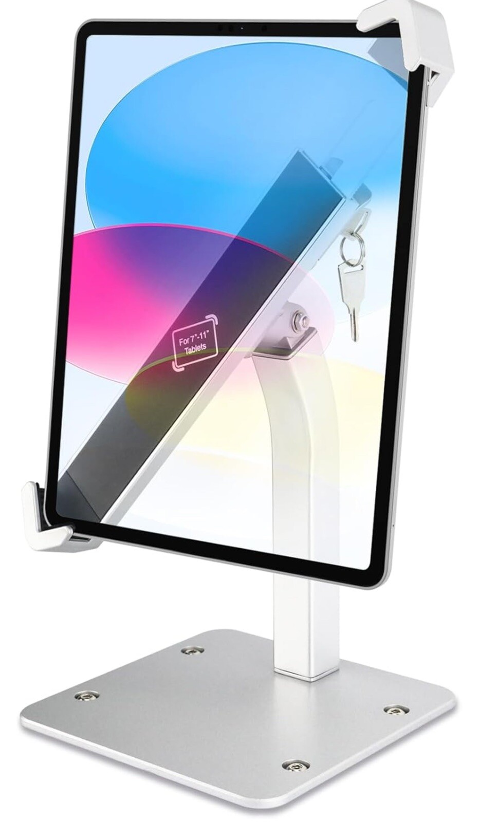 Anti-Theft Desktop Tablet Kiosk Stand for 7-11" Tablet, Security Countertop 