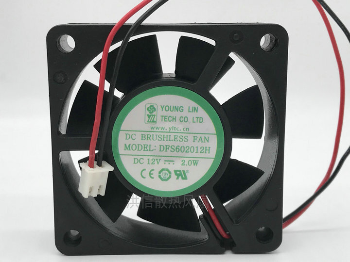 1PC YOUNGLIN DFS602012H 6020 DC12V 2.0W 2-wire 6CM silent cooling fan