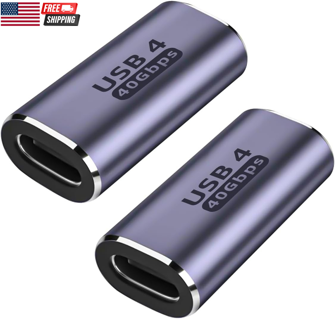 USB C Female to Female Adapter 100W Power Delivery 40Gbps USB C to C Female with