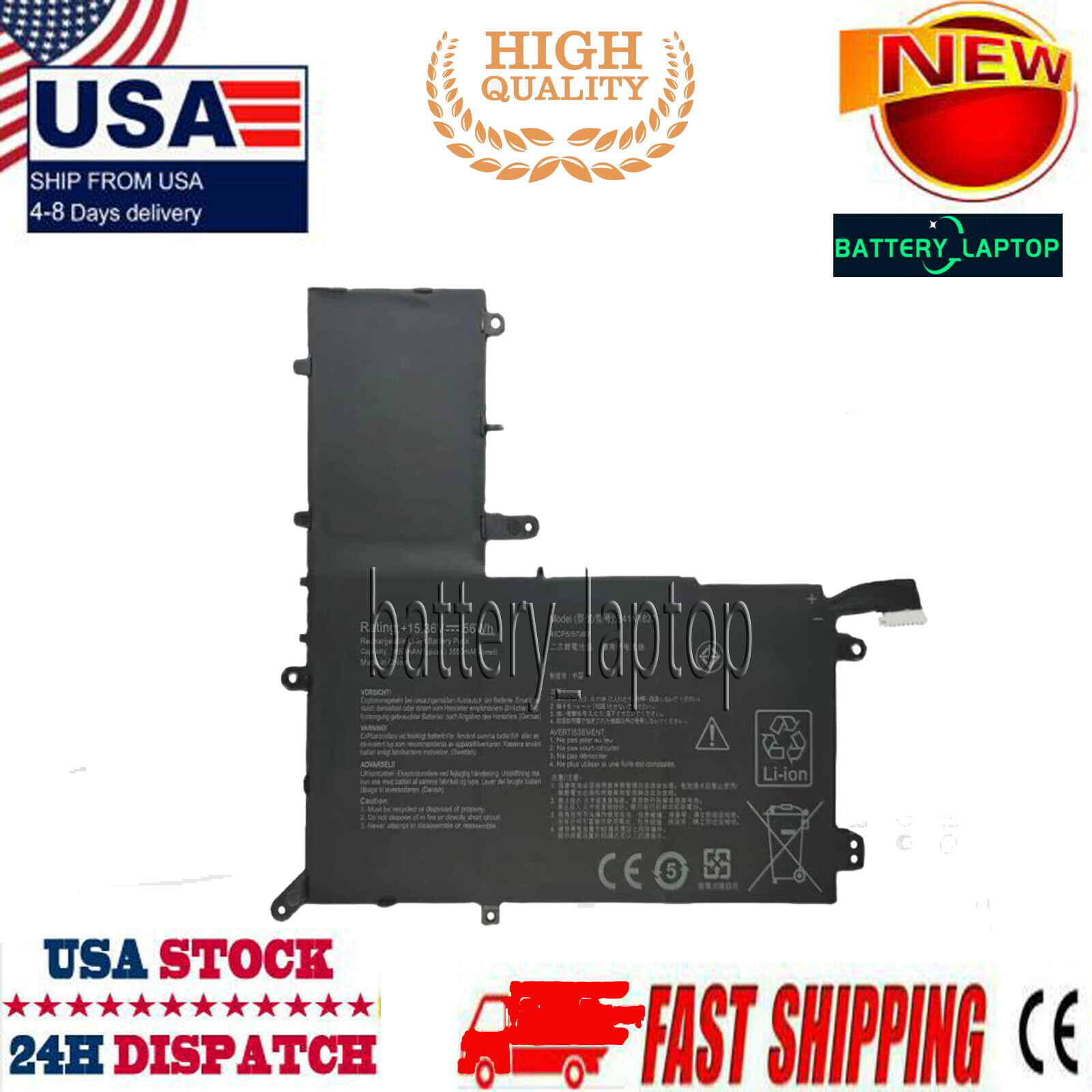 NEW B41N1827 BATTERY FOR ASUS ZENBOOK FLIP 15 UM562IQ Q507 Q507IQ Q526 Q526F US