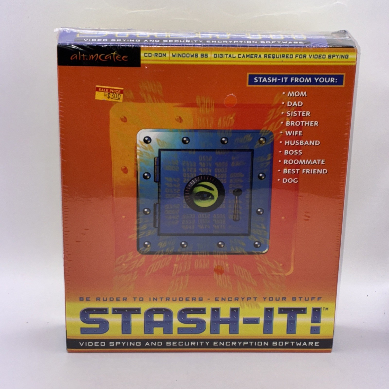 Stash-It Video Video Spying and Security Encryption Software- factory sealed G2