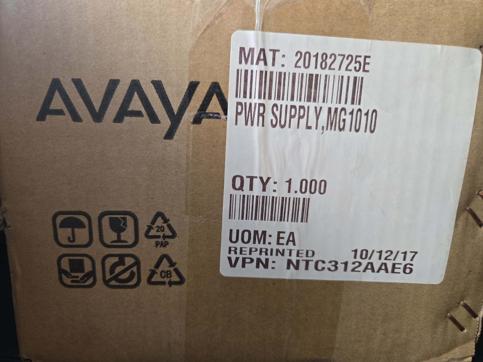 Emerson NTC312AAE6 Server Power Supply - Nortel Avaya MG1010