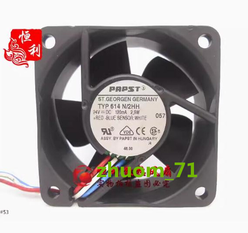 1PC PAPST TYP 614N/2HH 6020 24V 2.9W 120mA 3-wire EBTT cooling fan