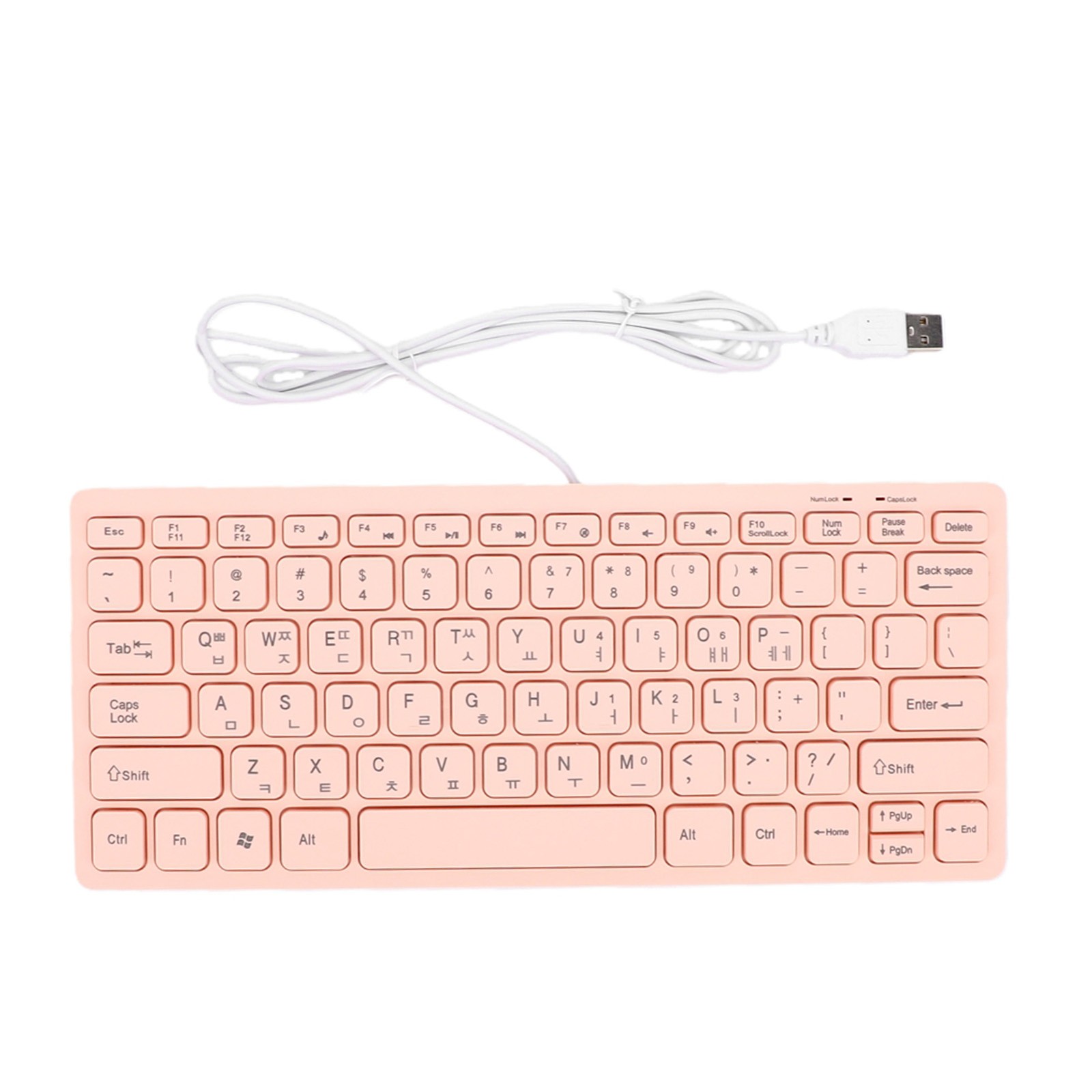 Korean Keyboard USB Wired Silent Slim Hangul Small 78 Keys Keyboard For PC MJOK