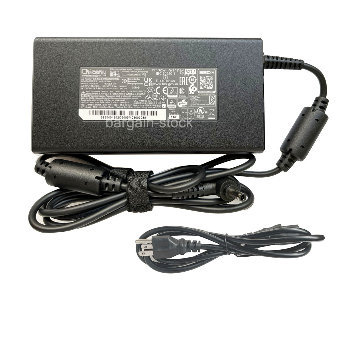 Chicony 180W AC Adapter Charger For MSI GF75 Thin 10UEK-048 10UEK-064US 20V 9A