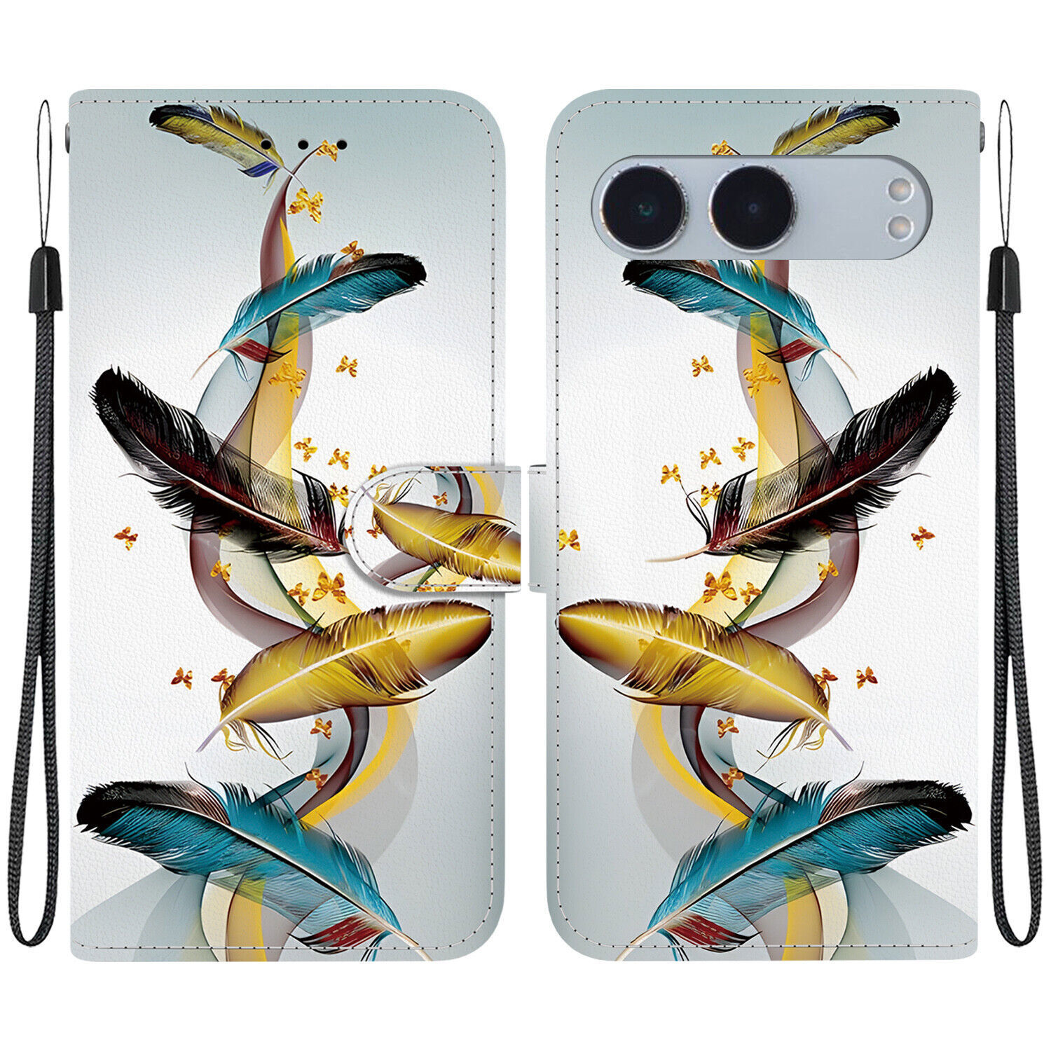Lion Feather Flower Wallet Cover Case for Motorola Edge 70 G05 G56 G86 G15 E15