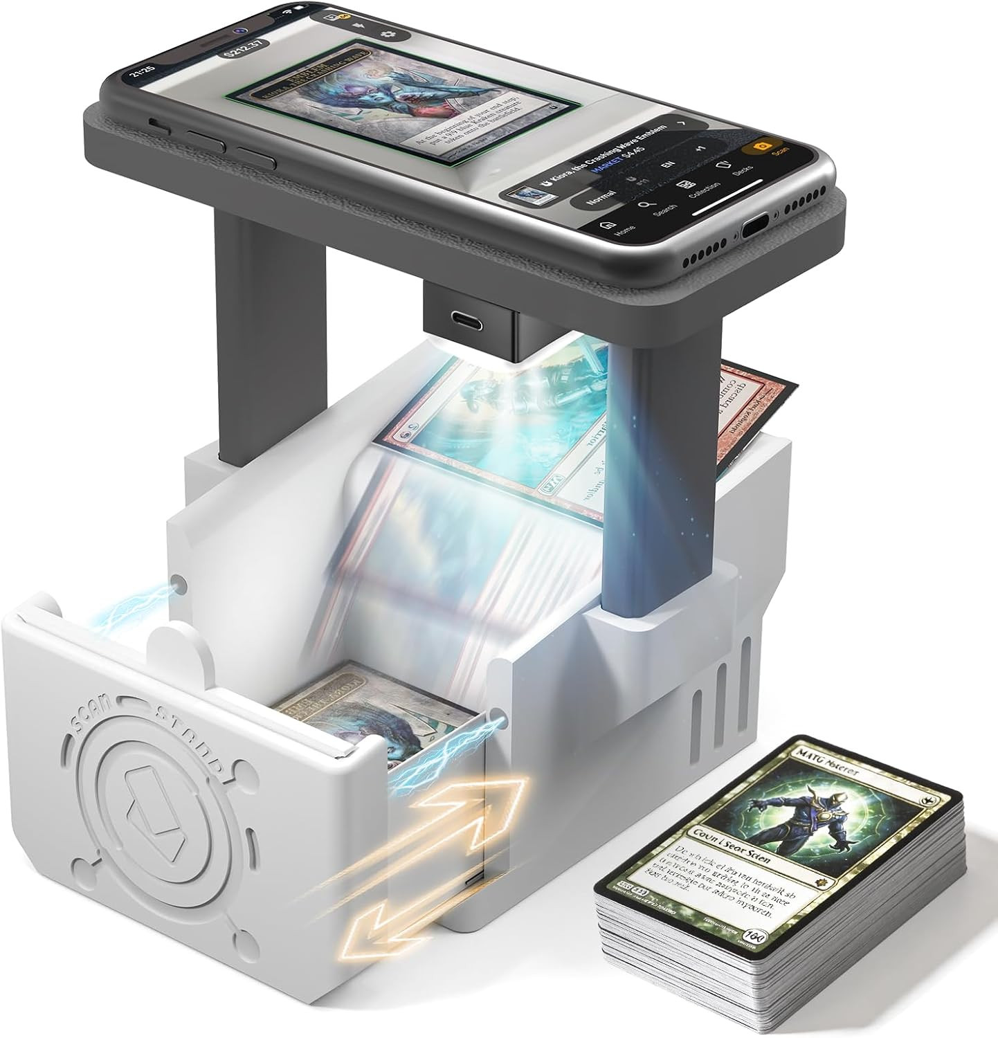 Card Scanner Pro Max–Card Scanner Stand for MTG/TCG,Scan Sleeved/Unsleeved