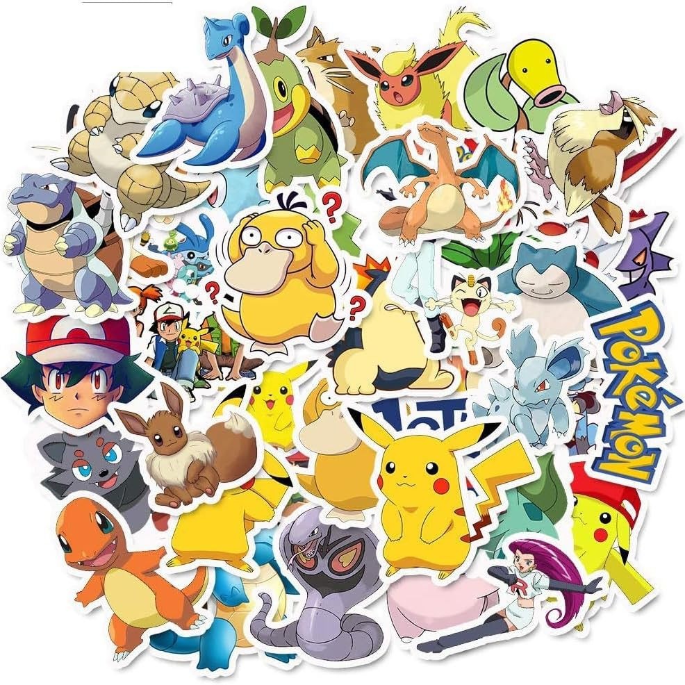 Cute Cartoon Animal Stickers - 50PCS Waterproof Decorative Yellow
