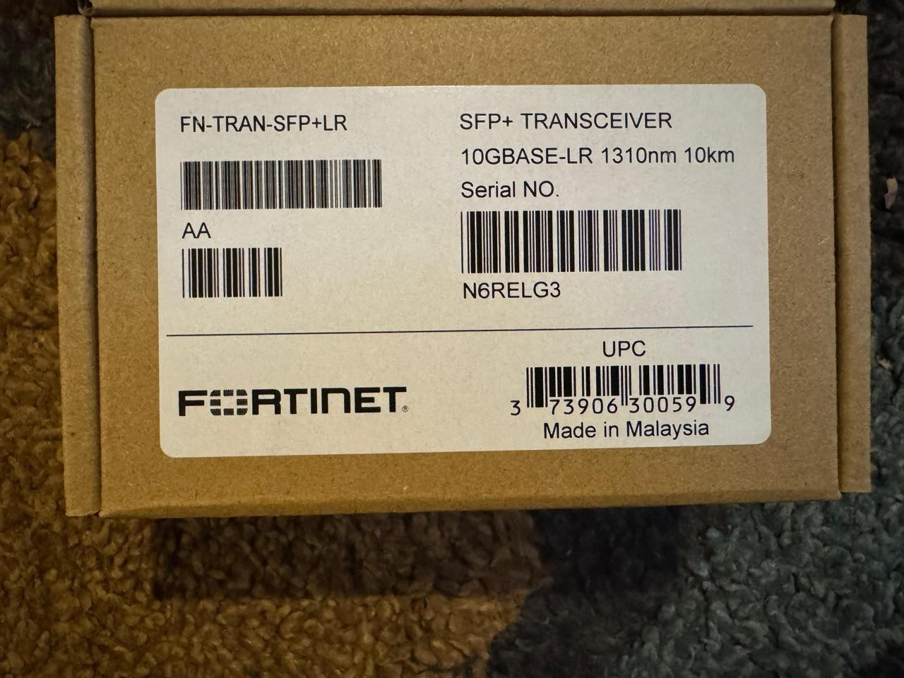 New Fortinet FN-TRAN-SFP+LR 10GE SFP+LR 10GBASE-LR 1310nm 10km dual LC SMF