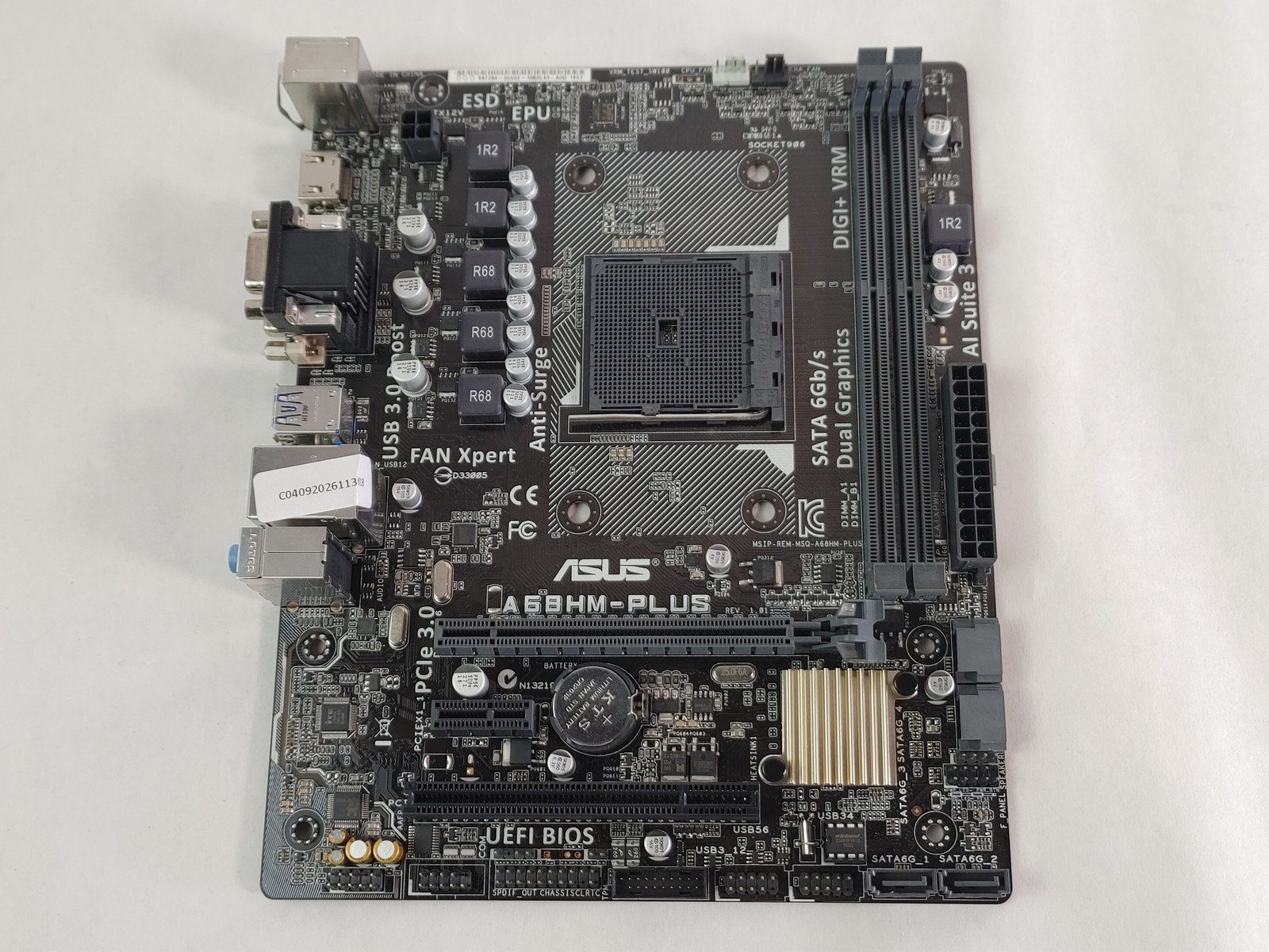 Asus A68HM-PLUS AMD Socket FM2+ DDR3 Desktop Motherboard