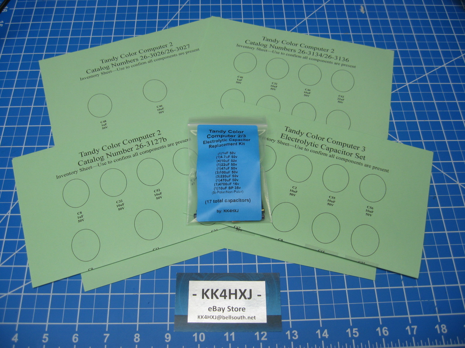 TRS80-Tandy Color Computer 2/3 - Universal Capacitor Replacement rE-Cap Kit