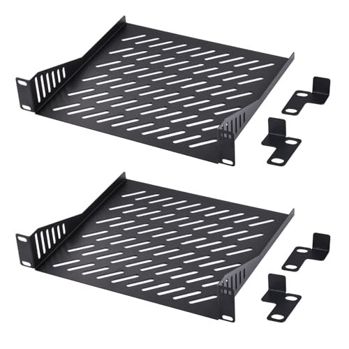 2 PCS 1U Rack Mount Shelf for 10 inch Server Rack, 7.87" Deep
