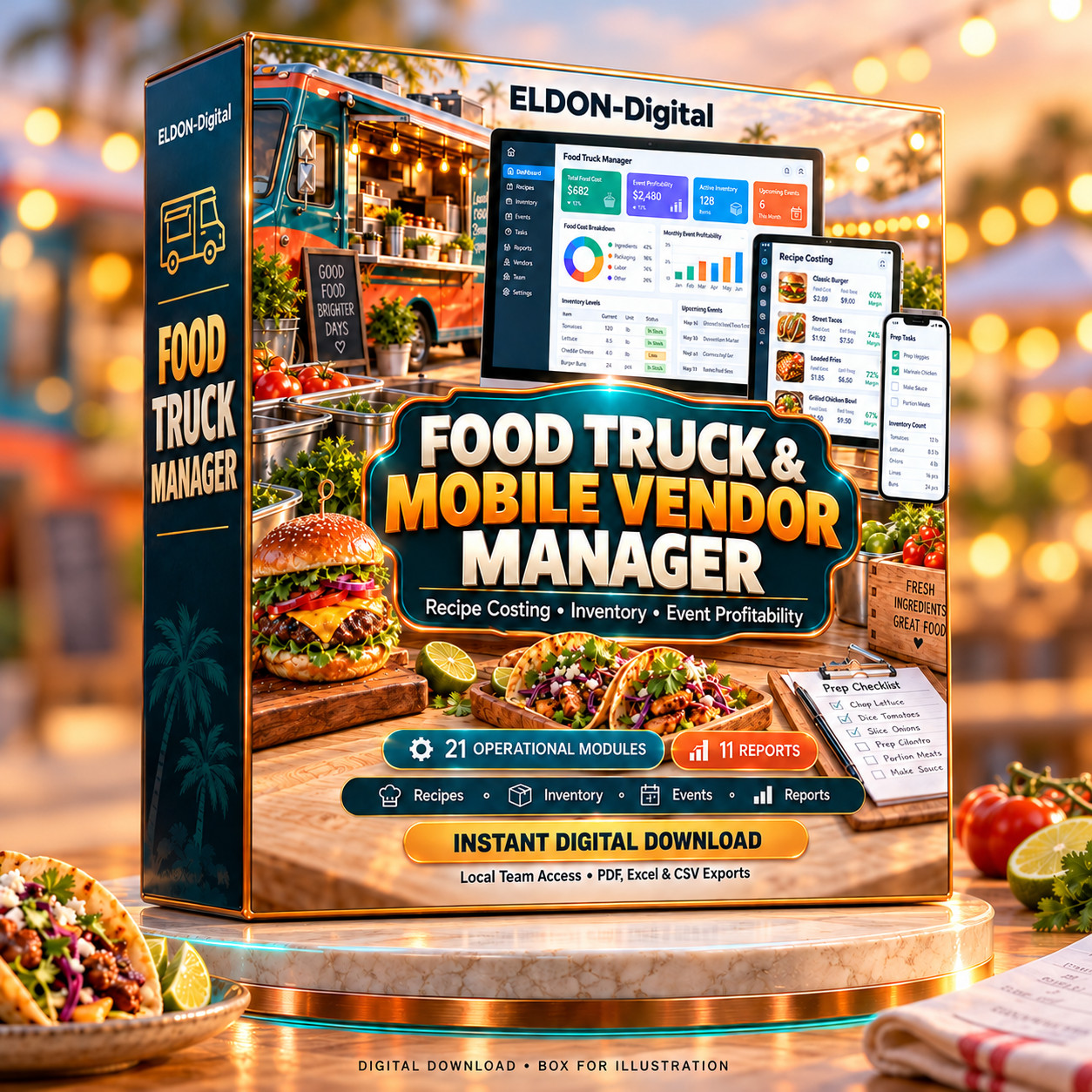 Food Truck Management Software USB Multi User Inventory Recipe Costing Guide