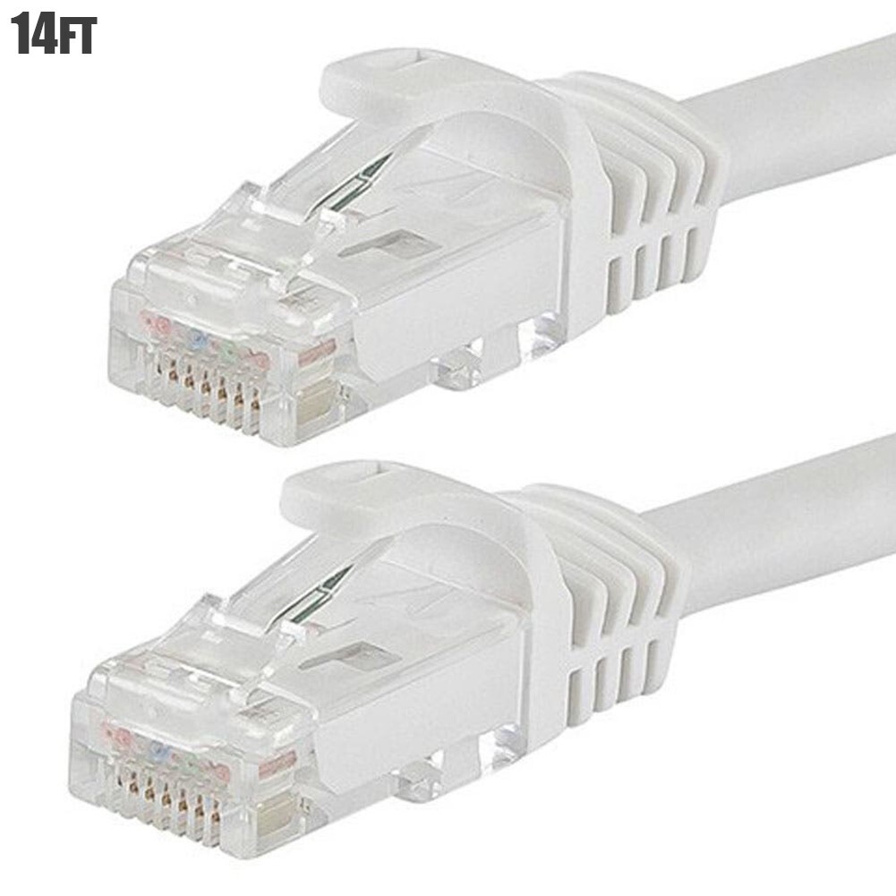 14FT Cat6 RJ45 Network LAN Ethernet UTP Cable Cord Wire 550MHz Copper Wire White