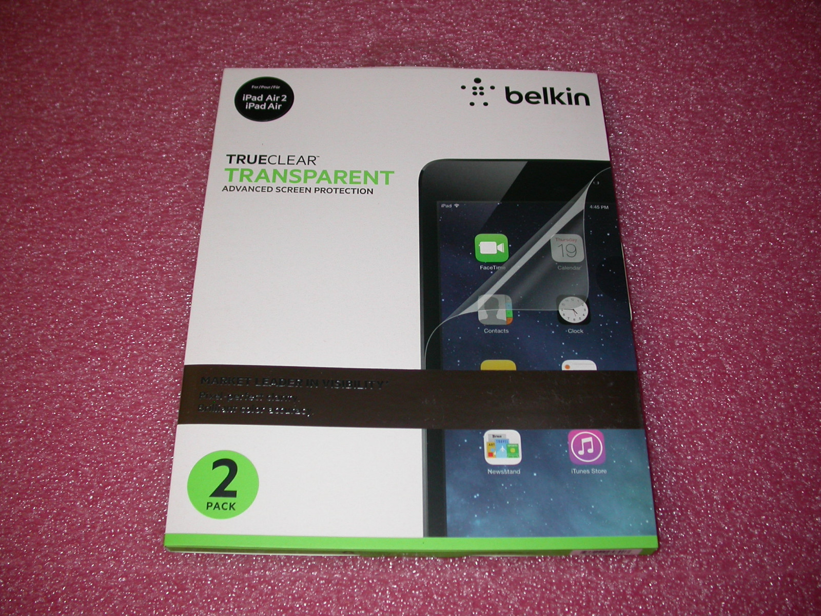 2 Pack Belkin TrueClear Transparent Screen Protection Kit for iPad Air/iPad Air2