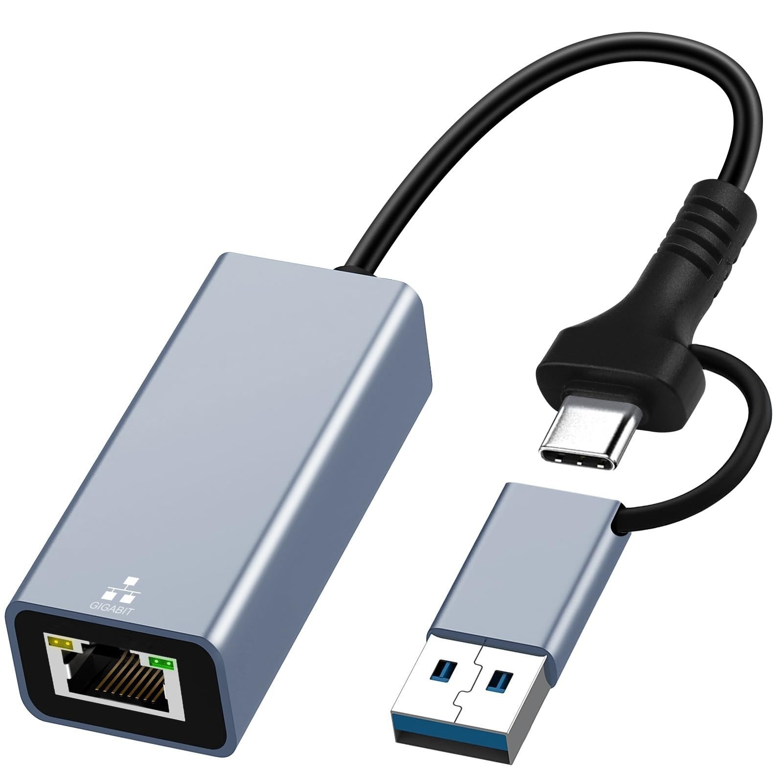 USB C to Ethernet Adapter Gigabit RJ45 1000Mbps Wired LAN Network