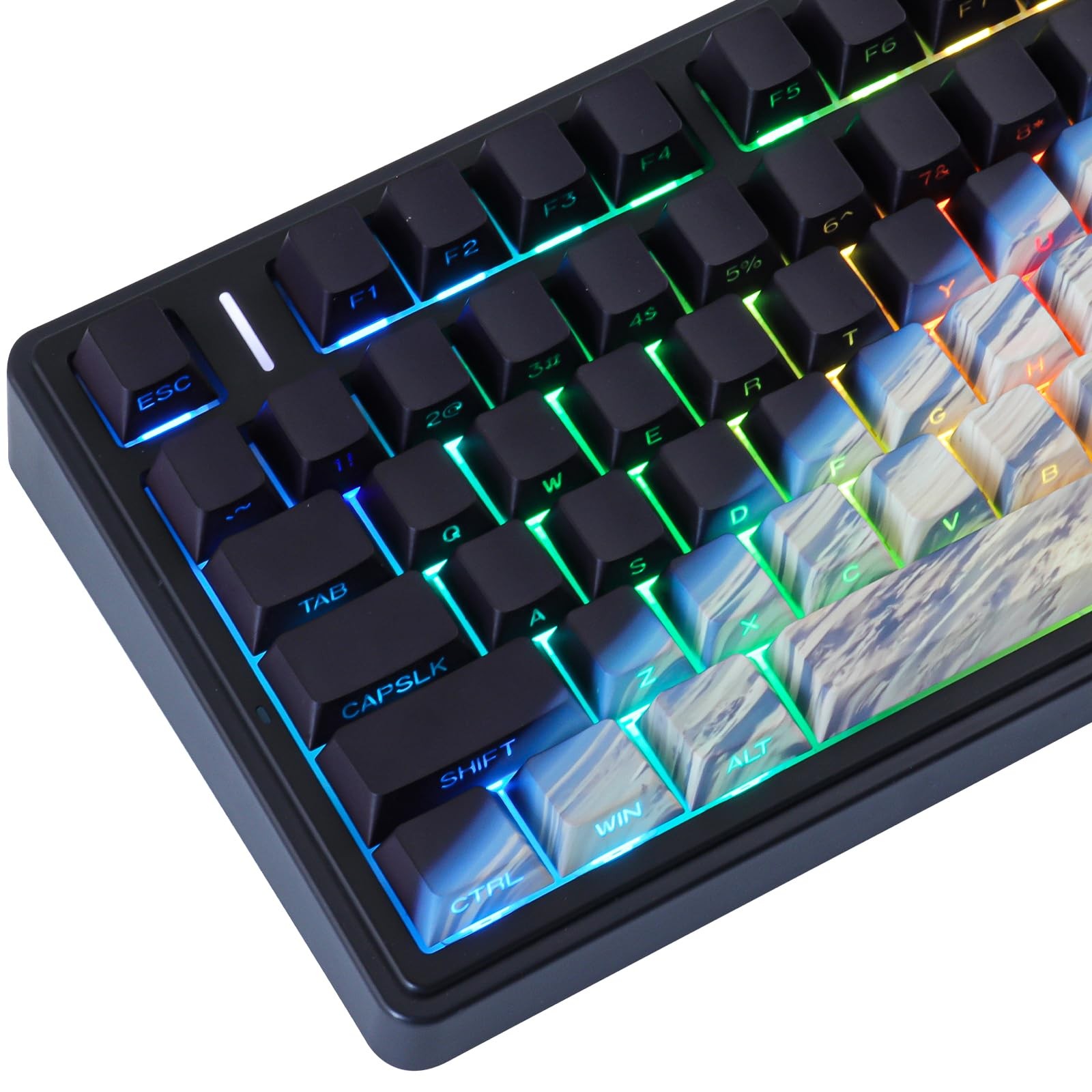 131 PCS Earth Space Side Print Shine Through PBT Keycaps Cherry Profile