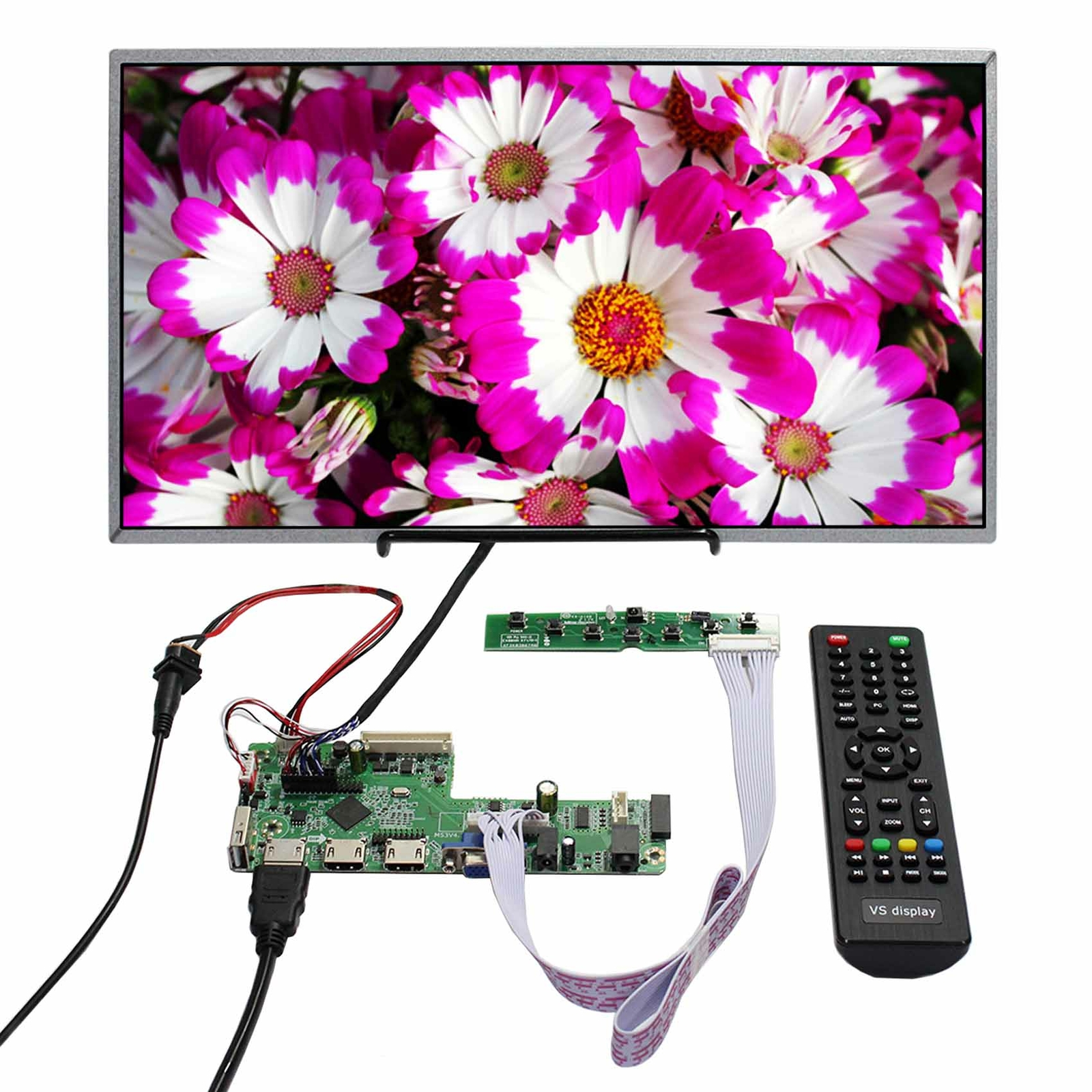 3HD VGA USB LCD Controller Board With 15.6inch 1366x768 LCD Screen