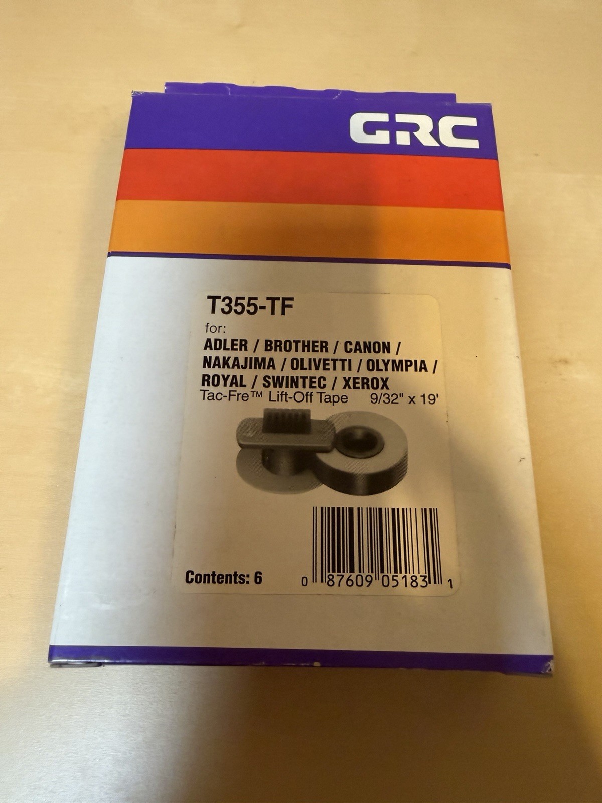 🖨️ New-GRC T355-TF Typewriter Ribbons – Tac-Fre Lift-Off Tape GB62
