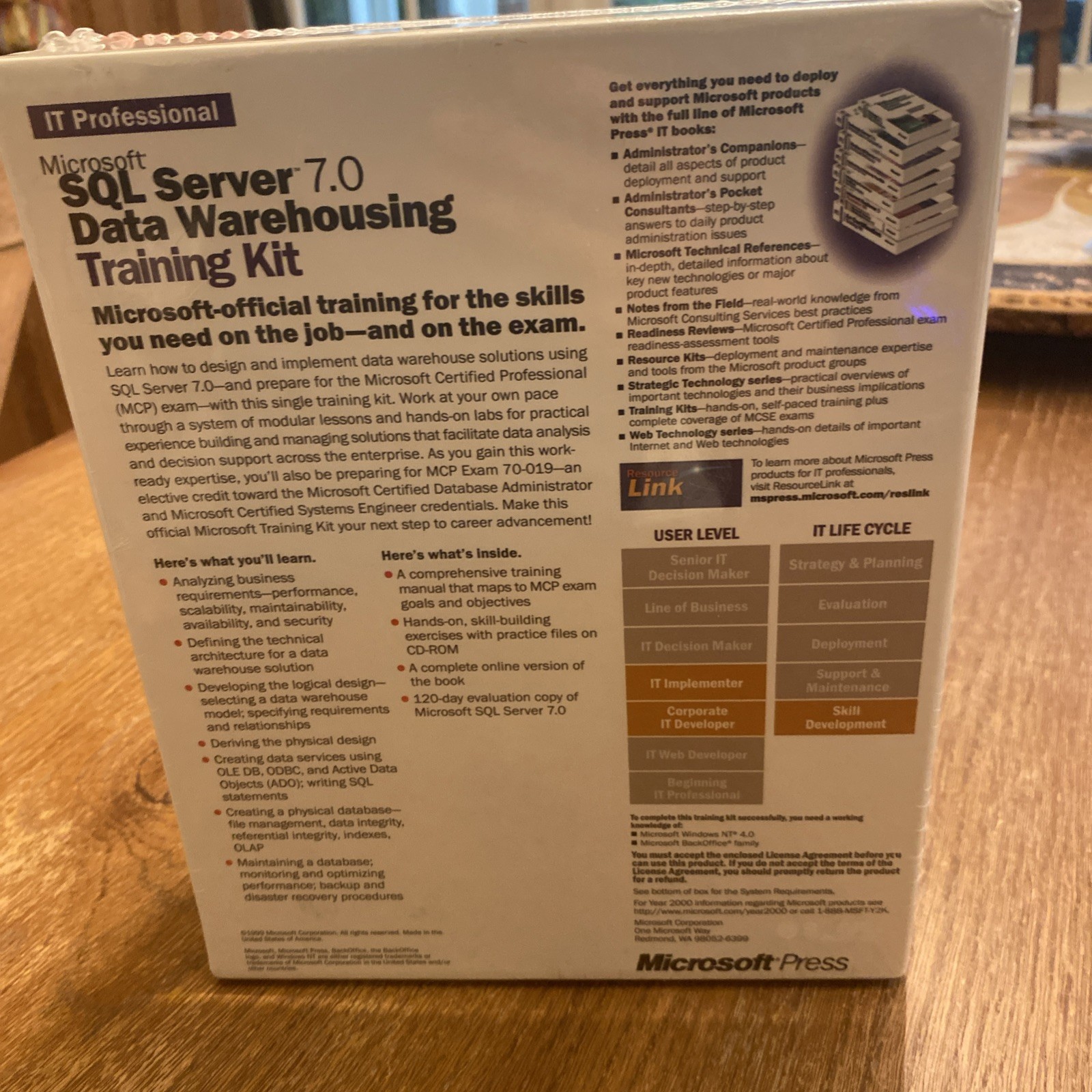 Vintage Microsoft SQL Server 7.0 Sealed Data Warehousing Training Kit Year 2000