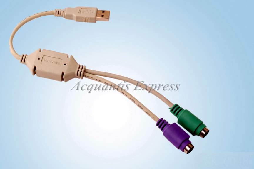  USB to PS/2 Cable w/ Dual PS2 Keyboard/Mouse Connectors 