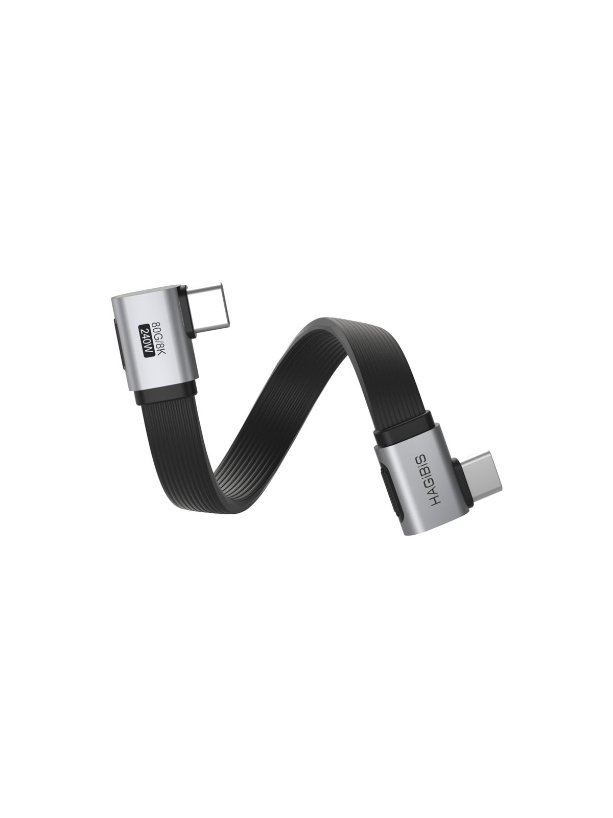 Hagibis 0.33ft 90 Degree USB4 Cable, 80Gbps Data Transfer, 8K@60Hz Video Display