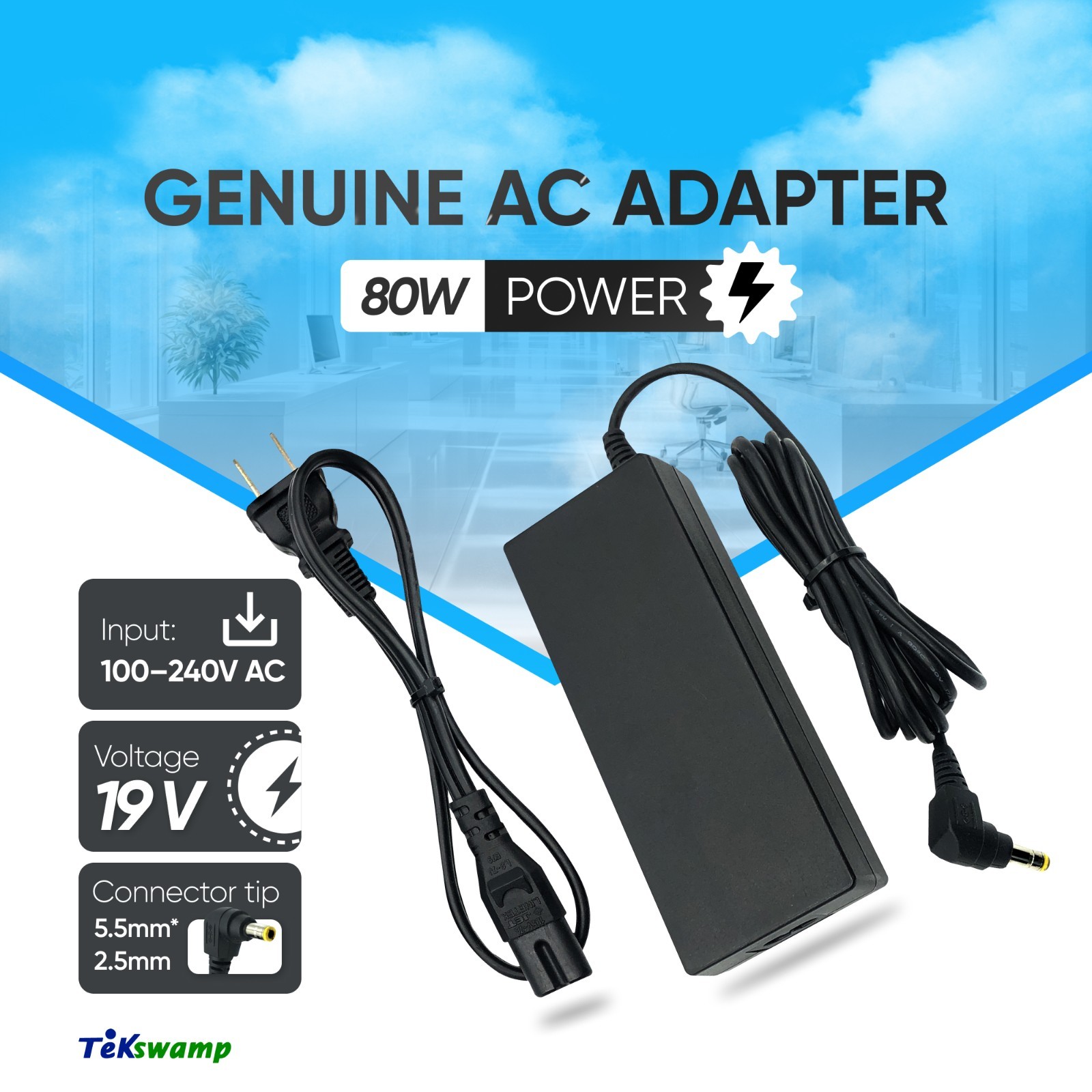 Genuine Fujitsu AC Adapter 80W for LifeBook T900 T901 Laptop Tablet PC
