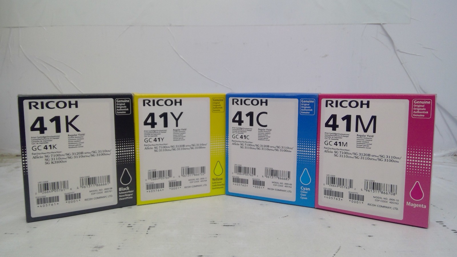 Genuine Ricoh GC 41 B,C,M,Y Ink Cartridge *FULL SET* 405761 405762 405763 405764