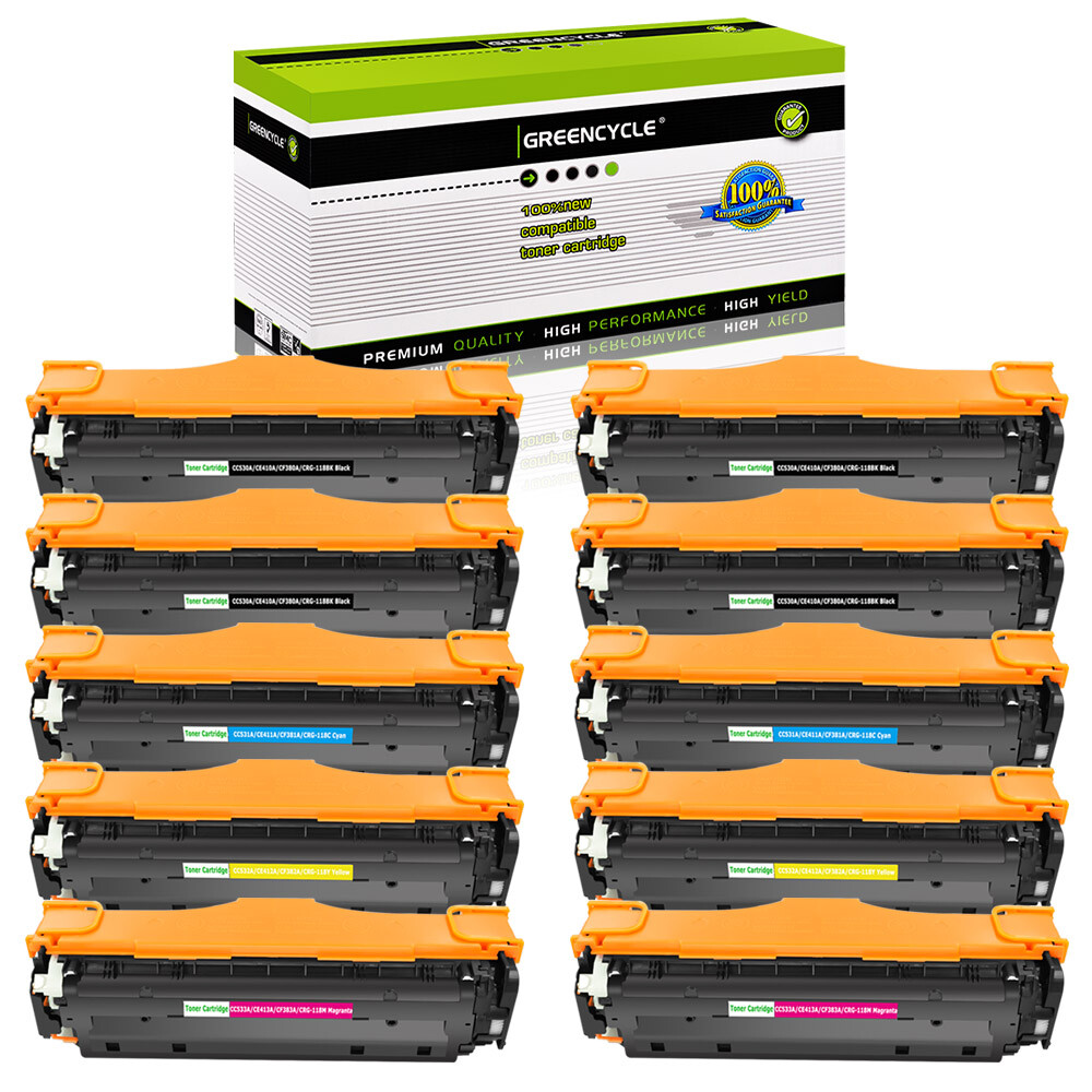 10PK Color Toner Set Fit for Canon 118 ImageClass LBP7660Cdn LBP7680Cdn MF724cdw