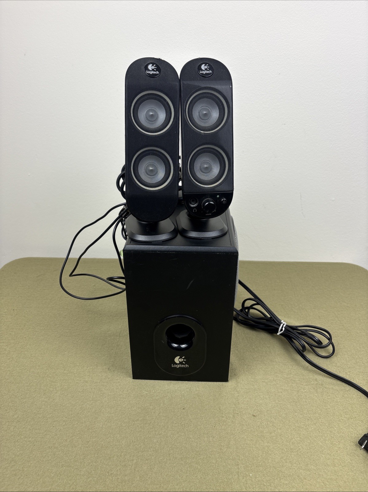 Logitech X-230 2.1 Computer Speaker System Subwoofer + Satellites Tested Working