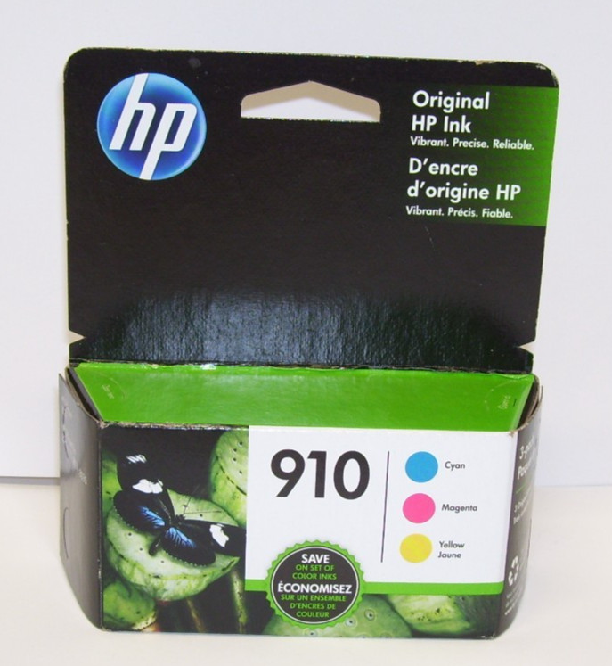 Genuine HP 910 Ink Cartridges Color Pack Cyan/Magenta/Yellow Expired 5/2021