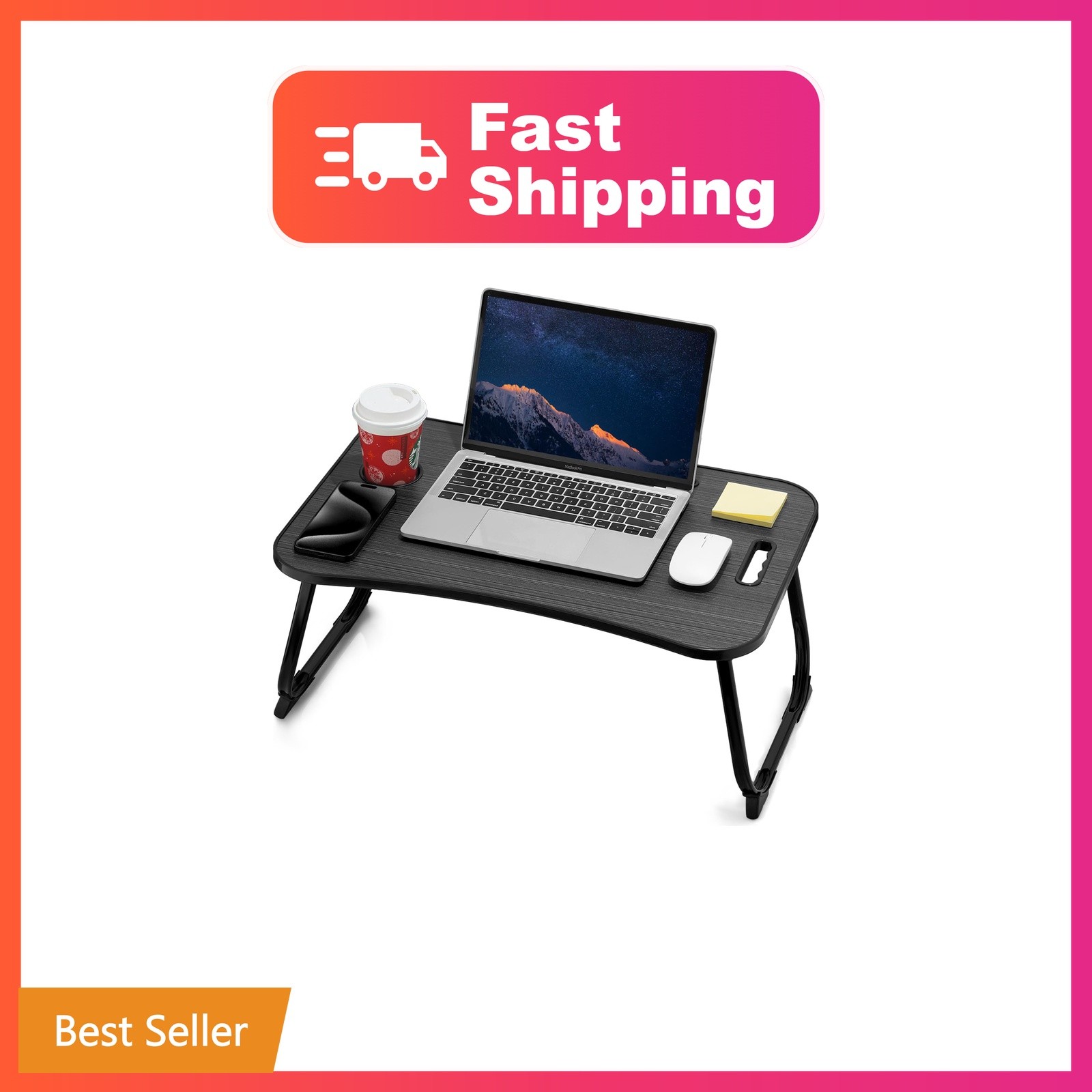 ZEAPTAC Laptop Bed Desk, Foldable Lap Desk, Portable Lap Table, Laptop Stand ...