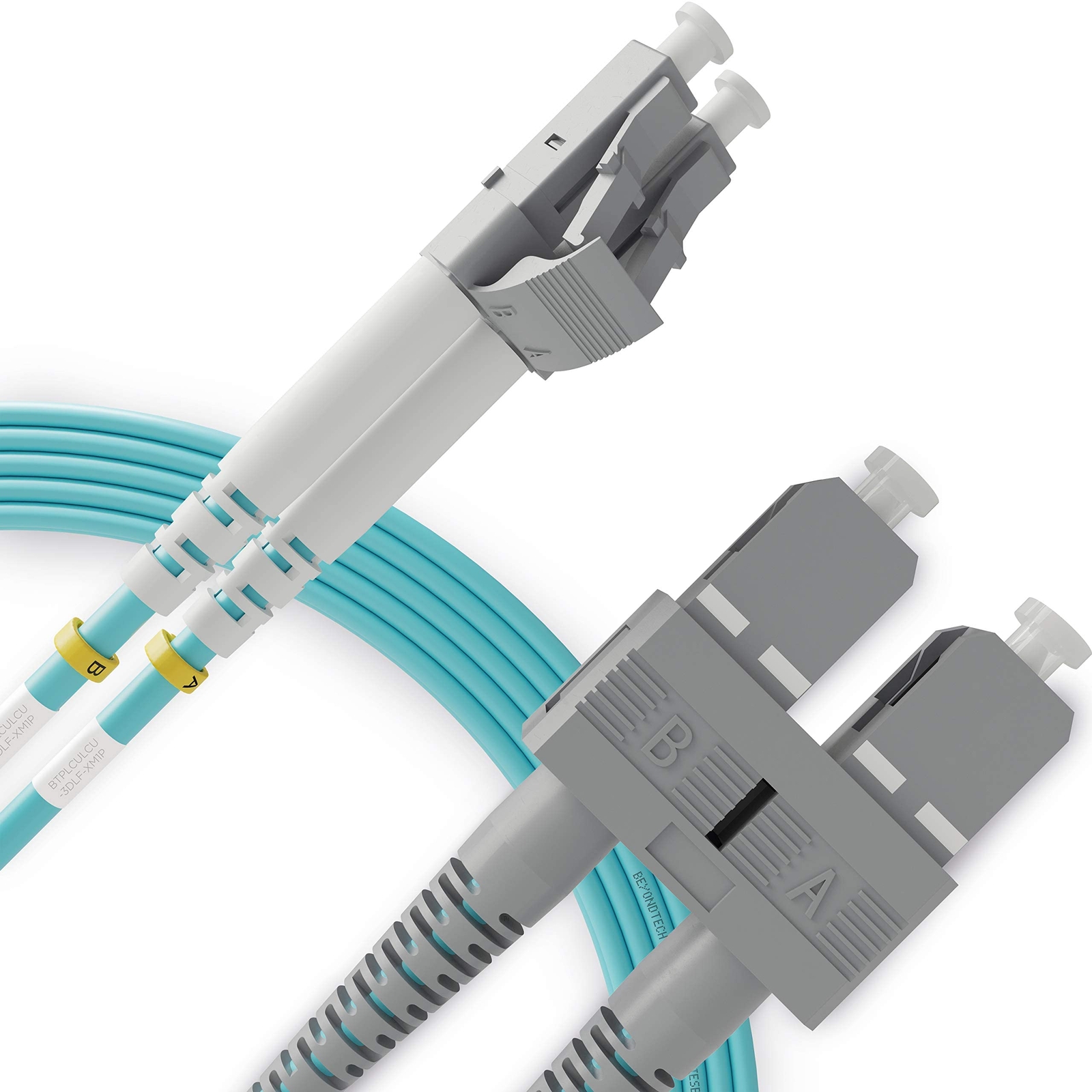 LC to SC Fiber Patch Cable Multimode Duplex - 1m (3.28ft) - 50/125um OM3 10G ...