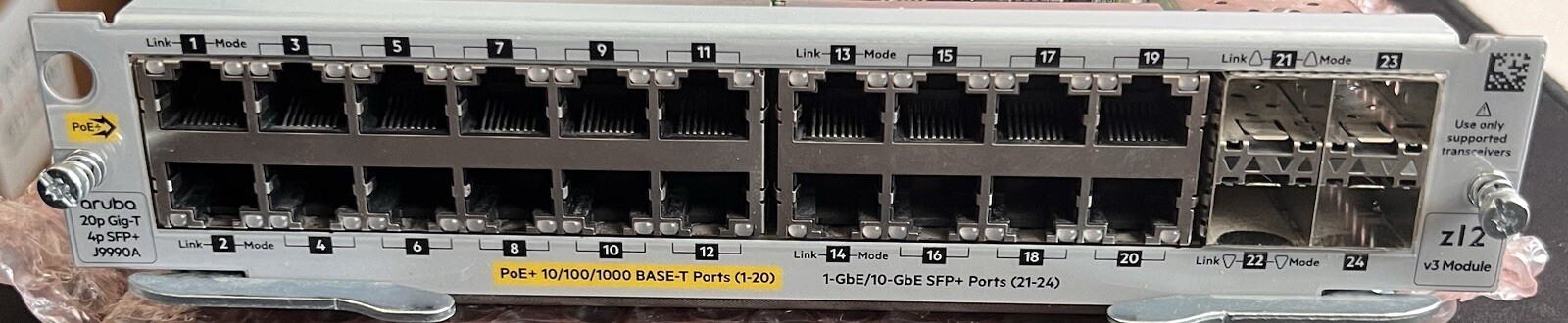 HPE Aruba J9990A 20P PoE+ SFP+ V3 Z12 Module