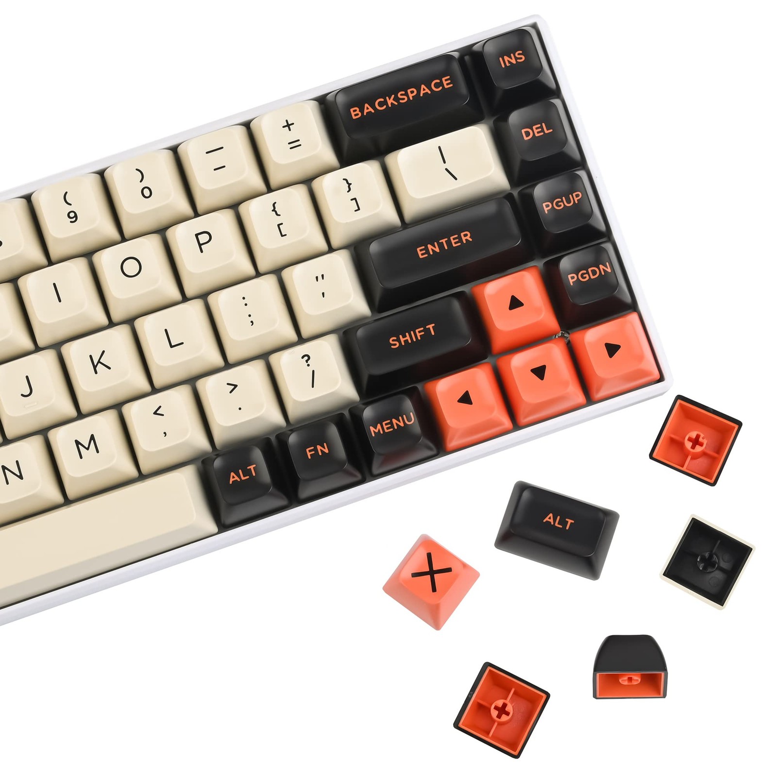 150Key Retro Carbon Keycaps SA Profile Custom Doubleshot ABS Split Spacebar