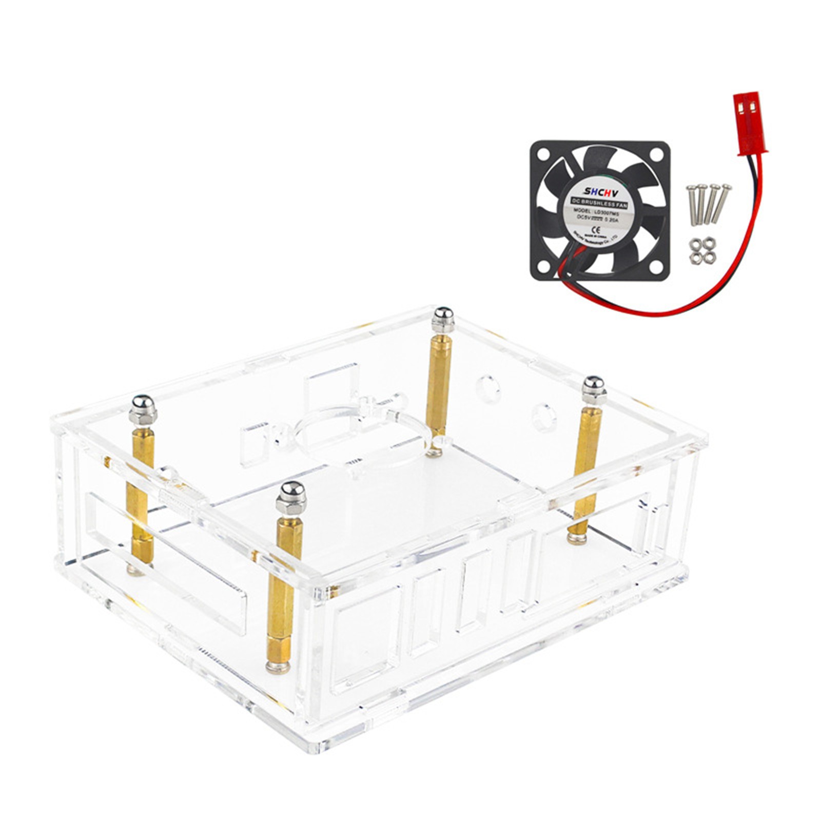 Acrylic Transparent Enclosure Case House W/ Cooling Fan For Orange Pi 5 Plus y
