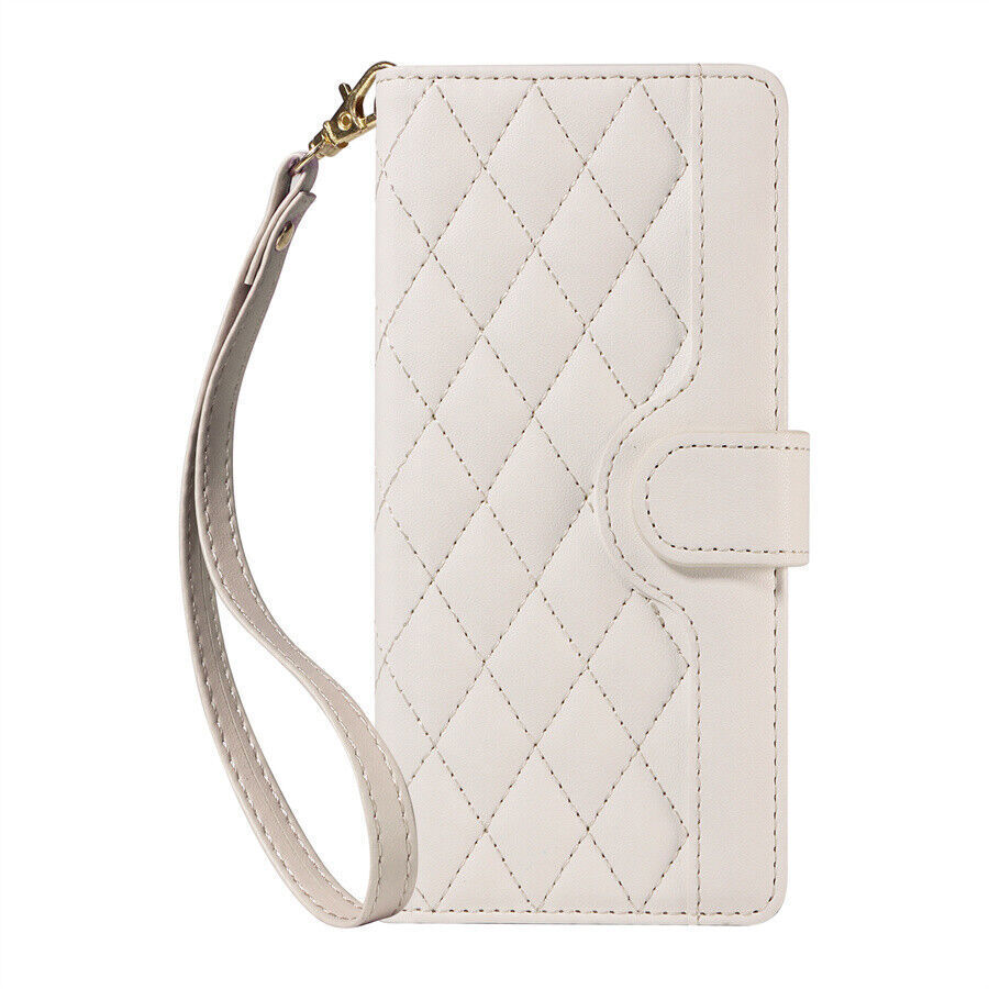 Strap Grid Leather Wallet Cover Case for A40 A50 A70 A12 A32 A12 A20E J6