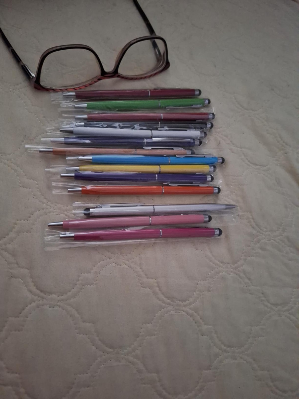 15 Pack Stylus Pens for Touch Screens, 2-In-1 Capacitive & Black Ink Pens