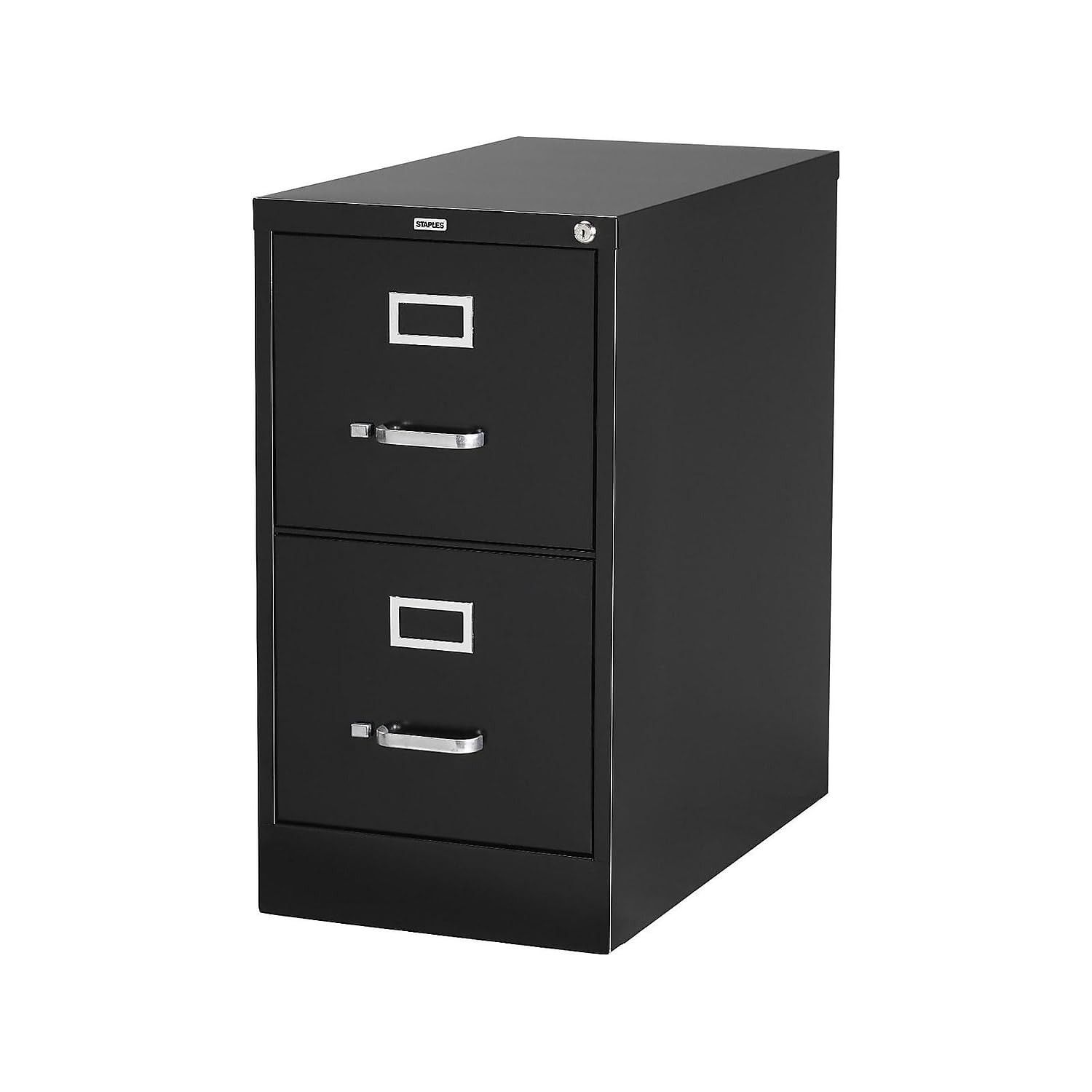 File Cabinet 2 Drawer Vertical Letter Size Lockable Black Staples