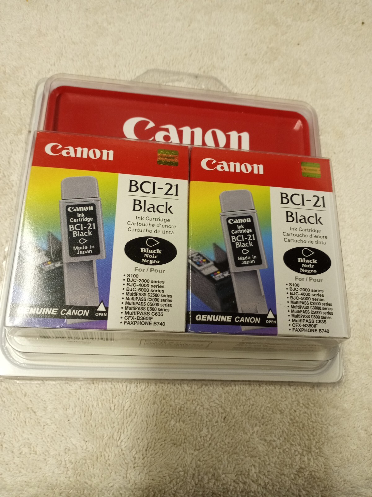 Canon Genuine BCI-21 Black Printer Ink Cartridges (2)