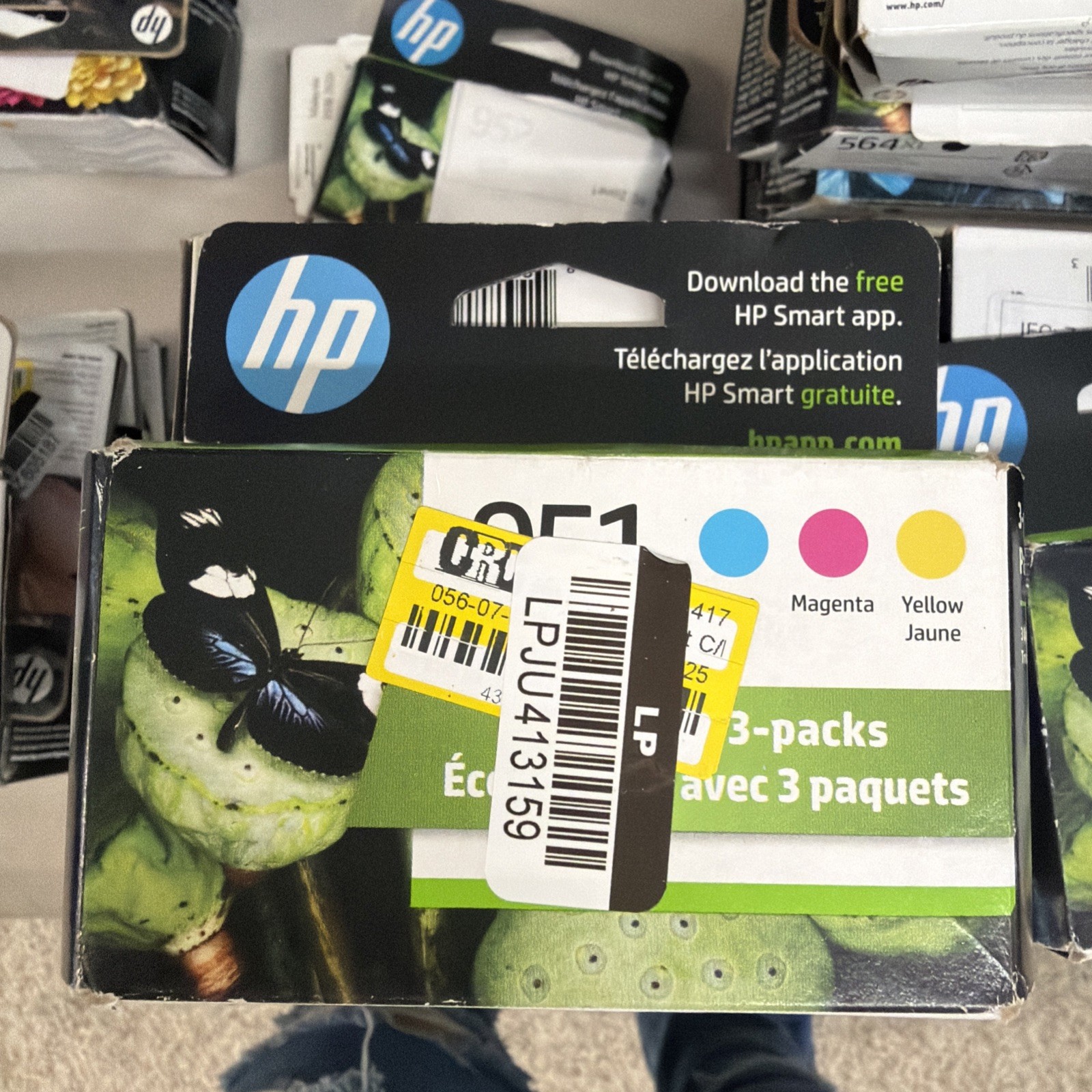 HP 951 OEM Color Ink Cartridges 3 packs Cian Magenta Yellow Expired