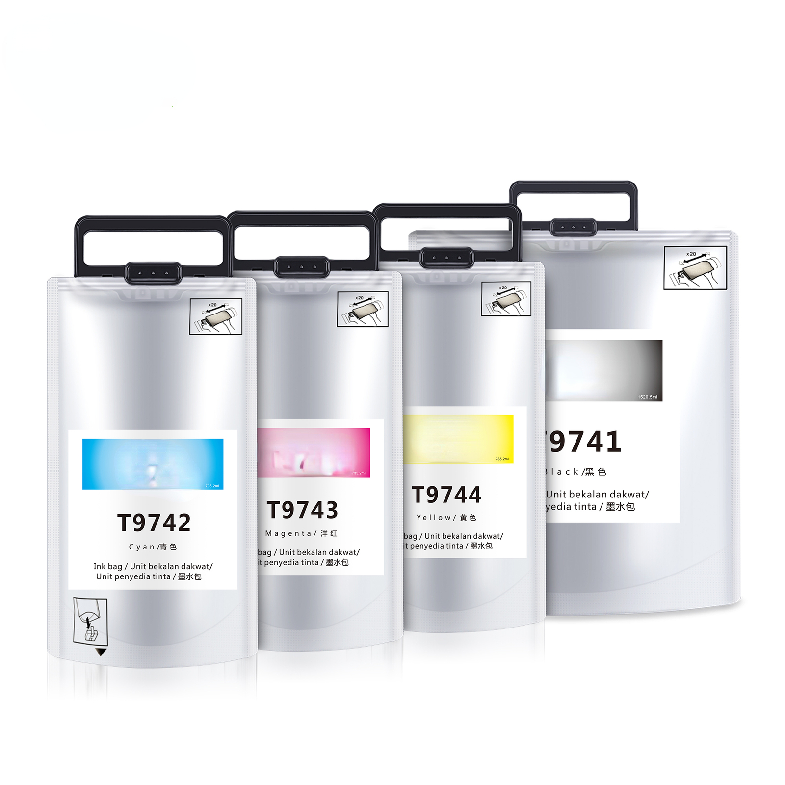 4Colors T9741-T9744 Ink Bag  For EPSON WorkForce Pro WF-C869Ra Printer