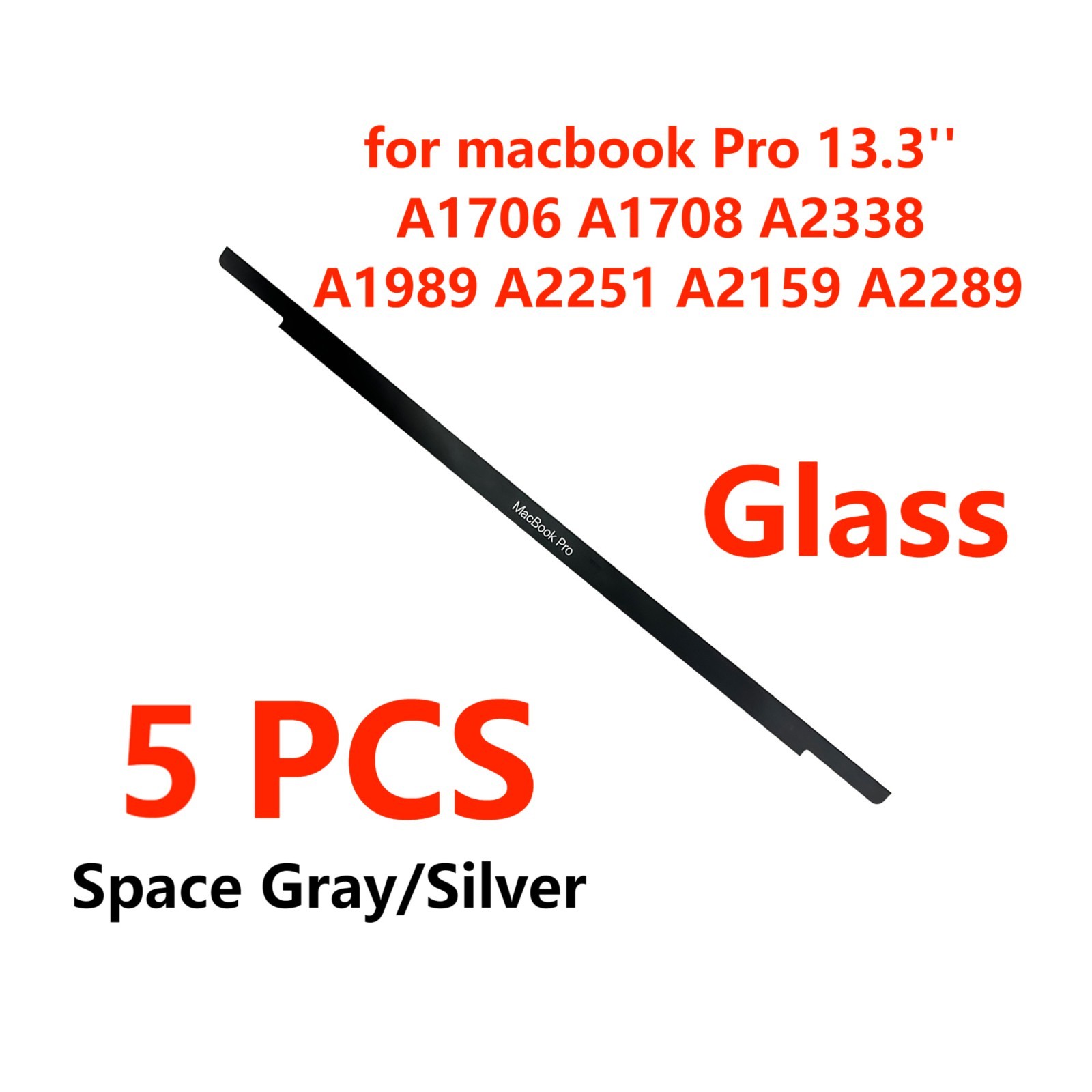 5pcs for MacBook Pro 13'' A2338 M1 M2 2020 2022 Front Logo Bezel Glass Original