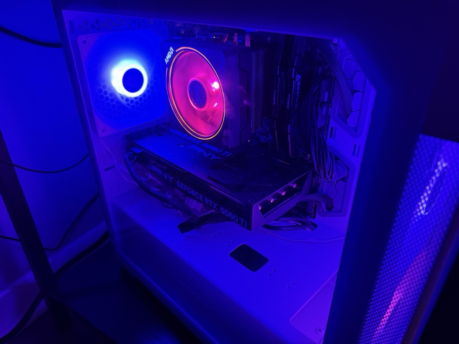 PowerSpec Gaming Desktop Tower White RGB AMD Ryzen NVIDIA GeForce RTX 5060 Ti