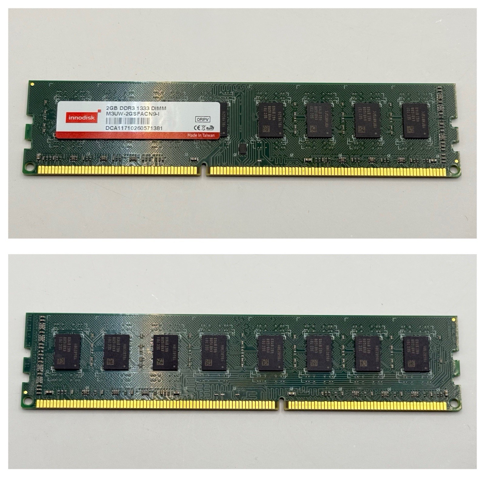 (4 pcs) Innodisk M3UW-2GSFACN9-I Memory Ram 2GB DDR3 1333 Hz DIMM 240 Pins 1.5V