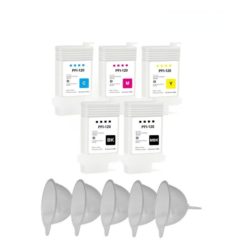 For Canon TM-200/TM-205/TM-300/TM-305: 5PCS 130ML PFI-120 Empty Ink Cartridge