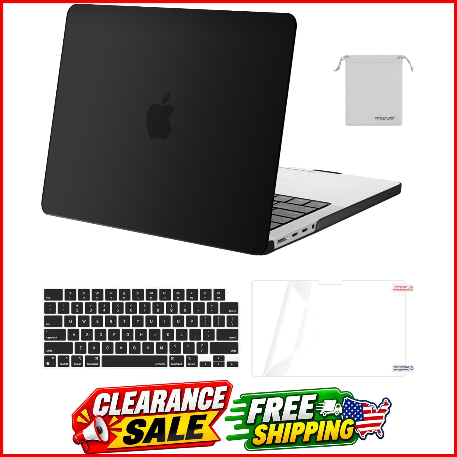 MOSISO Compatible with MacBook Pro 14 inch Case 2025-2021 M5 M4 M3 M2 Black